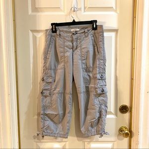 Ann Taylor Loft Gray Cargo Capri Pants